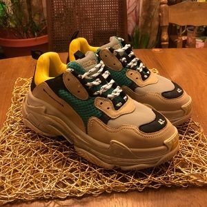 Balenciaga Triple S Green & Yellow 42